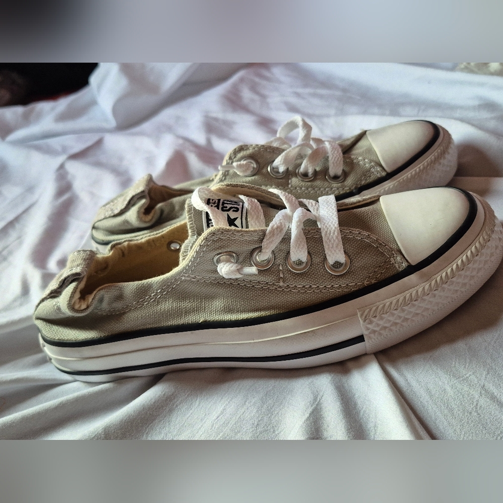 Grey Converse Women Shoreline Slip Ons